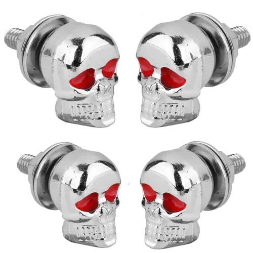 Vista 8 de Tornillos universales para placa de matrícula de automóvil y motocicleta, tornillos de marco de matrícula 3D de acero inoxidable con diseño de Negro