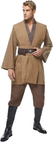 Vista 7 de CosplaySky Disfraz para adultos, túnica con capucha, uniforme de color marrón