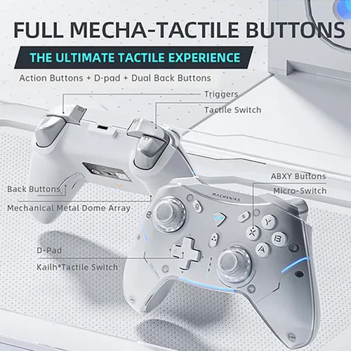 Vista 6 de Machenike G5 Pro Tri-mode Switch Controller, USBBluetooth 5.02.4G, with Programmable Button, Joystick, Hall Trigger, Kailh Micro Switches, Switch