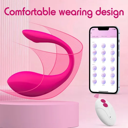 Vista 4 de Vibrador portátil con APP y control remoto, juguetes sexuales para mujer con 9 modos de vibración, juguetes sexuales femeninos para mujeres