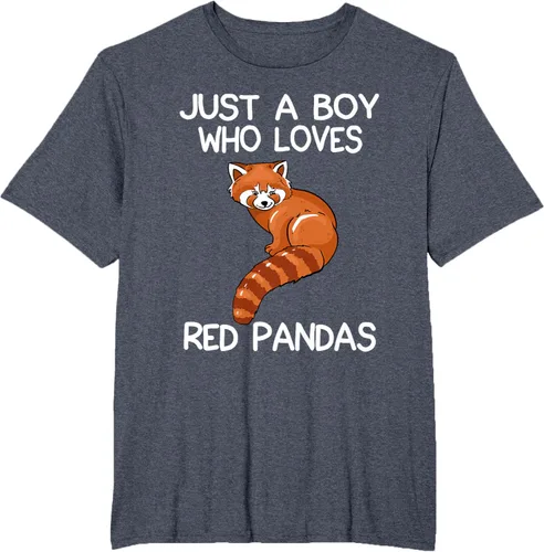 Vista 95 de Just A Boy Who Loves Red Pandas Gift - Camiseta con diseño de panda roja, Negro, S
