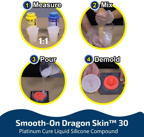 Vista 2 de Smooth-On Dragon Skin 30 Molde y Efectos Especiales Goma de Silicona Platinum Cure - Unidad de prueba