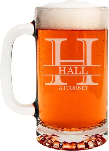 Vista 46 de Taza de cerveza de vidrio con monograma grabado de 16 onzas (letra A), regalos de cerveza personalizados de la A a la Z para hombres, Día del Padre