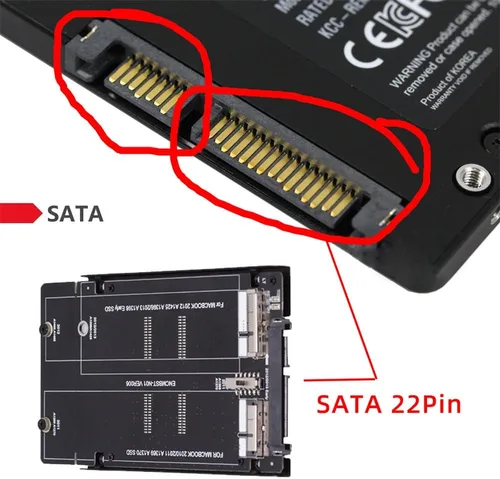 Vista 5 de Xiwai 2.5 pulgadas SATA 22Pin a 2010 2011 2012 Mac Air Pro Retina SSD 12+6Pin 17+7Pin A1425 A1398 MC975 MC976 Caso Enclosure Converter