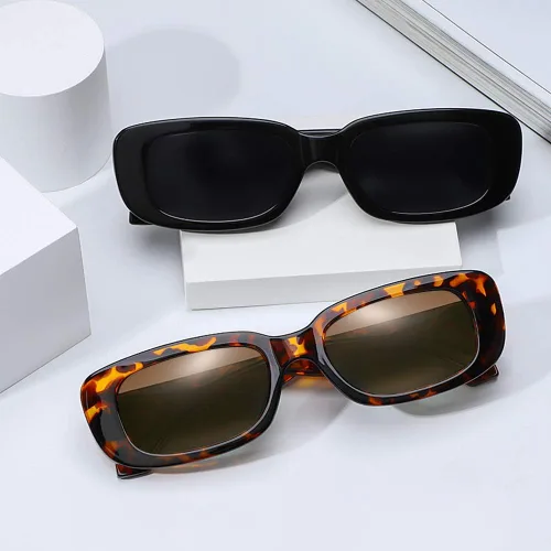 Vista 2 de Tskestvy Gafas de sol rectangulares para mujer, gafas de sol retro de los años 90, modernas, Y2K, estéticas, vintage, cuadradas