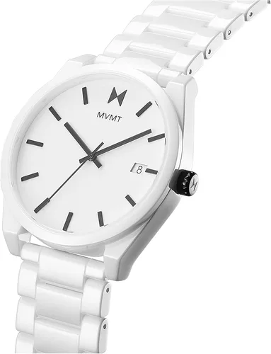 Vista 2 de MVMT Element Ceramic Reloj para hombre 1.693in, Blanco, Elemento de cerámica