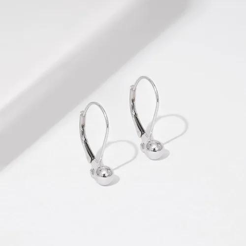 Vista 3 de Tienda Essentials Aretes de plata de ley con palanca de bola (anteriormente colección Tienda)