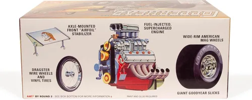 Vista 2 de AMT Skill 2 Kit de modelo 1934 Copperhead Motor trasero Doble A combustible Dragster Modelo a escala 1/25