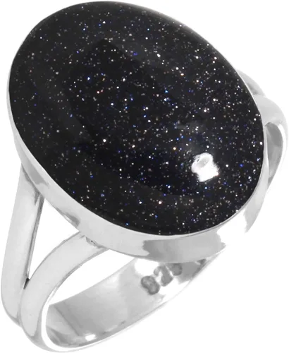 Vista 38 de Anillo hecho a mano de plata de ley 925 genuina grueso con piedras preciosas naturales ágata, cuarzo rosa, lapislázuli, ámbar ovalado, joyería