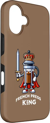 Vista 3 de Carcasa divertida para iPhone 16 The French Press King