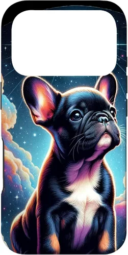 Vista 29 de Funda para iPhone SE (2020) / 7 / 8 Bulldog Francés Puppy Under The Moon In Space