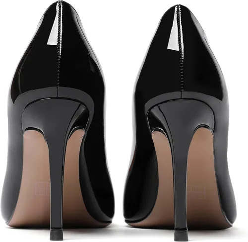 Vista 4 de WAYDERNS Zapatos de tacón alto con punta puntiaguda para mujer, de 3.5 pulgadas