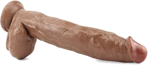 Vista 6 de Consolador realista de 12 pulgadas, juguetes sexuales sexuales para adultos con fuerte ventosa para manos libres, realistas para estimulación anal