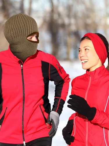 Vista 23 de Pasamontañas de punto calentador resistente al viento sombrero que cubre la cara para hombres mujeres forro polar deportes al aire libre
