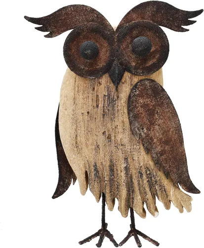 Vista 8 de K KILIPES Decoraciones rústicas de búho para el hogar, estatuas decorativas de madera de búho, adornos de mesa, esculturas coleccionables