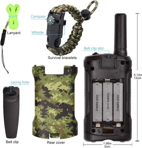 Vista 6 de Regalos para niños de 5 a 12 años, juguetes para niños, walkie talkies para niños, radio de 22 canales, 2 vías, 3 millas de alcance largo, apto