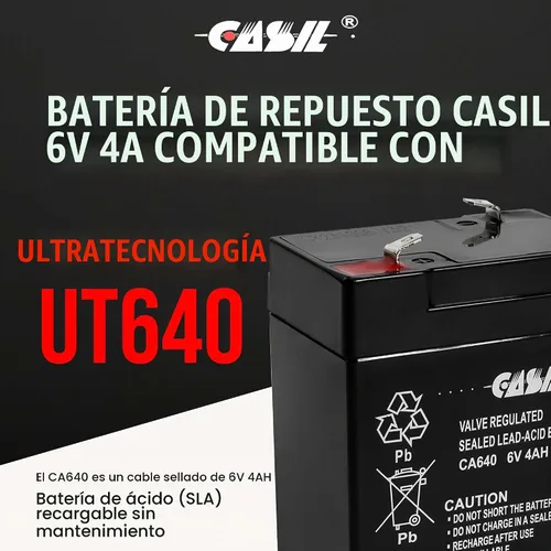 Vista 2 de Casil CA640 6v 4ah UPS batería para Lithonia ELB06042
