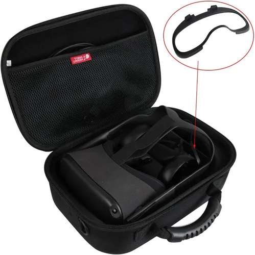 Vista 3 de Hermitshell Funda de viaje rígida de EVA para auriculares Oculus Quest 2 Quest VR Gaming negro 2