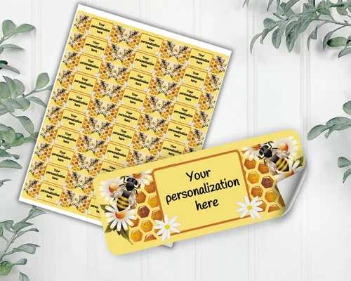 Vista 7 de Etiquetas personalizadas, pegatinas, etiquetas, abejas