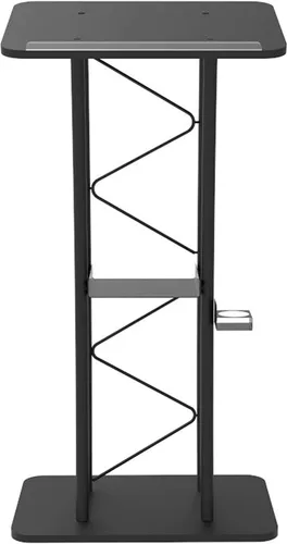Vista 7 de FixtureDisplays® Atril de púlpito curvo de metal y madera con portavasos 11568