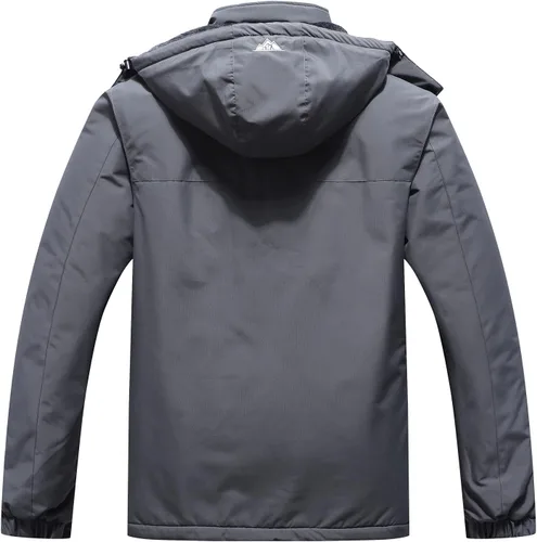 Vista 2 de Chaqueta de esquí impermeable para hombre, resistente al viento, cortavientos, abrigo de nieve cálido con capucha