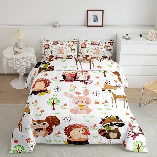 Vista 14 de Feelyou Juego de edredón de dibujos animados de gatos, juego de edredón de gatitos y flores, para niños, niñas, adolescentes, mascotas, gatos, juego