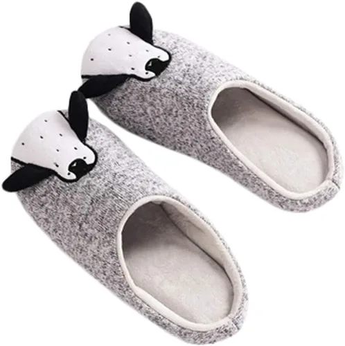 Vista 4 de JadeRich Zapatillas unisex de pingüino de forro polar suave para el hogar, cálidas y esponjosas para interiores y exteriores para adultos y niños