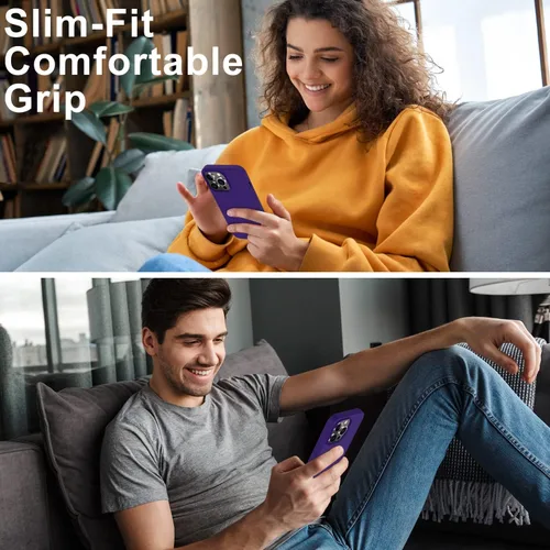 Vista 2 de DEENAKIN Funda compatible con iPhone 14 Pro Max con protector de pantalla, funda de goma de silicona suave para mujeres, niñas, mujeres y niñas