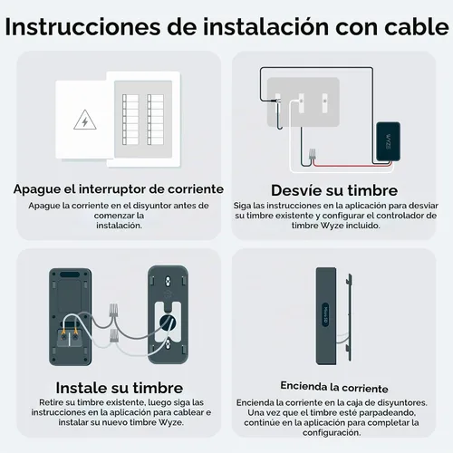 Vista 15 de WYZE Cámara de timbre con cable v2 (se requiere cableado de timbre existente), timbre de video de seguridad 2K, visión nocturna a color, audio de 2