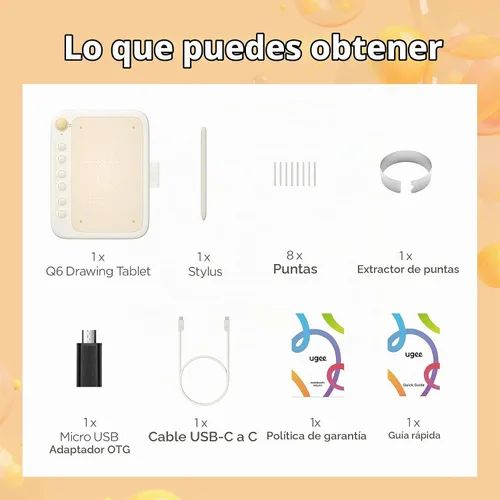 Vista 9 de UGEE Q6 Tableta de Dibujo para Teléfono Android, Tableta Gráfica con 6 Teclas de Acceso Rápido, Tableta de Escritura Portátil de 6.5”x4” con Modo