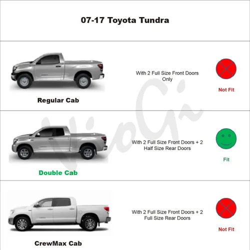 Vista 3 de 4 piezas para 07-18 Tundra doble cabina / Crew Cab Smoke Sun Rain Guard visores de ventana