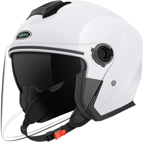 Vista 6 de Casco de motocicleta abierto para adultos 3/4, con doble visera, para moto, scooter, ebike, ciclomotor, para hombres y mujeres, aprobado por el DOT