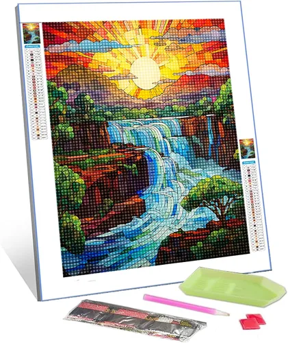 Vista 10 de Pintura de diamantes para plantas suculentas tropicales para adultos, arte de cristal de taladro completo 5D del desierto de Arizona, Estados
