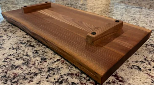 Vista 3 de Tabla de madera maciza de nogal negro, extragrande, hermosa, llena de carácter, de doble filo vivo, para charcutería, aperitivo, postre, pastoreo