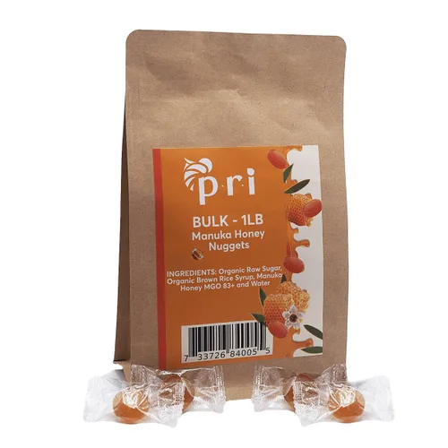 Vista 10 de P.R.I Nuggets de miel y jengibre de Manuka, dulce y totalmente natural, caramelo duro, 3 onzas Envuelto individualmente, sin jarabe de maíz, sin