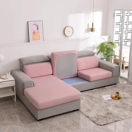 Vista 20 de Protege el cojín del sofá, funda de asiento de silla/sofá biplaza, protectores de cojín de alta elasticidad, poliéster y elastano, protege el cojín