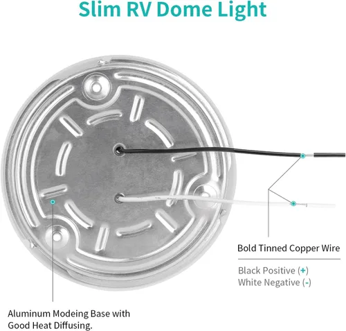 Vista 5 de RVZONE Paquete de 2 Luces LED de Techo Tipo Puck para RV Barco Luz Interior DC 12V Luz de Cúpula de Techo de Montaje en Superficie, Panel de 4.5W
