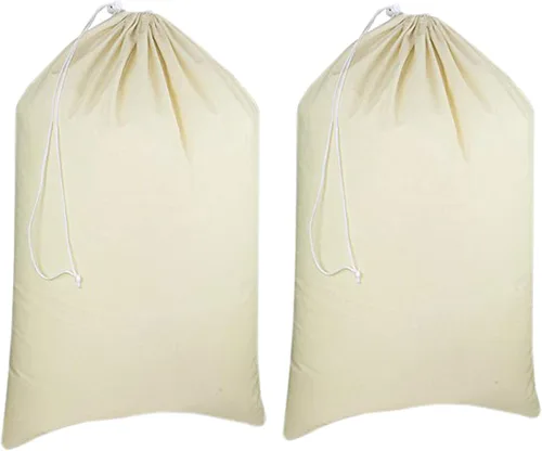 Vista 10 de Urban Villa Bolsa de lavandería 1 paquete de bolsa de lavandería extra grande de lona resistente, bolsas de lavandería de algodón natural, multiuso
