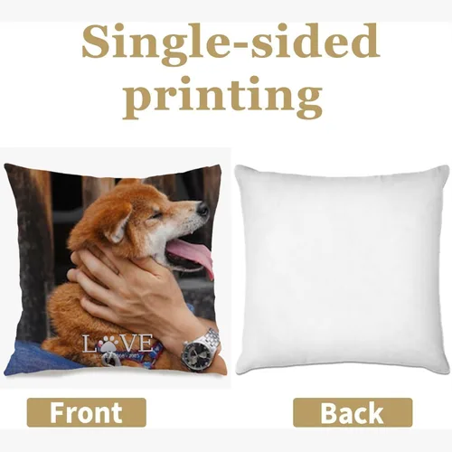 Vista 2 de Personalized Birthday Photo Pillow Case Using one Central Picture with Custom Text Creating a Festive Cushion That Also Holds Gift Meaning