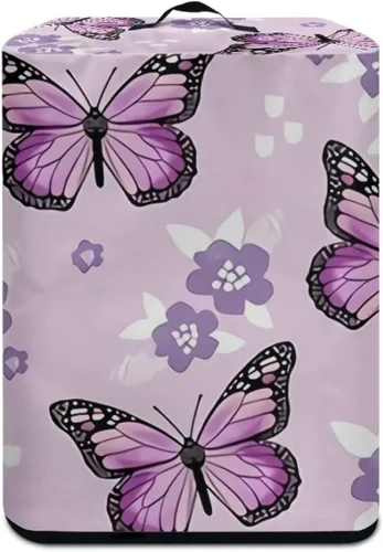 Vista 4 de Fundas antipolvo para freidora de aire, extra grandes, con estampado floral de mariposas moradas, accesorios para freidora de aire para horno