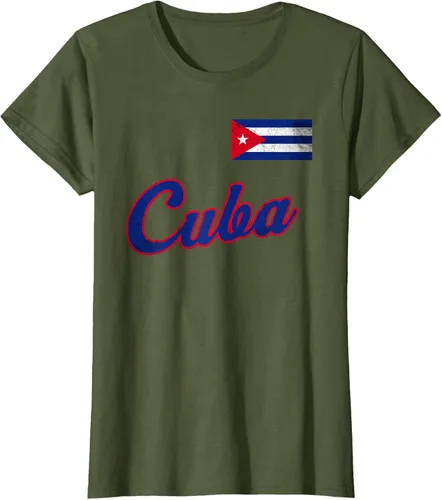 Vista 26 de Camiseta cubana con bandera de béisbol de Cuba 2023, Negro