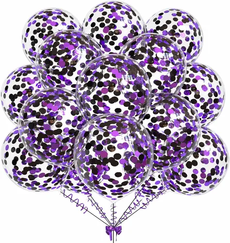 Vista 17 de 50 globos de confeti de papel de aluminio verde aguacate, globos de látex de 12 pulgadas con confeti verde aguacate en el interior para cumpleaños