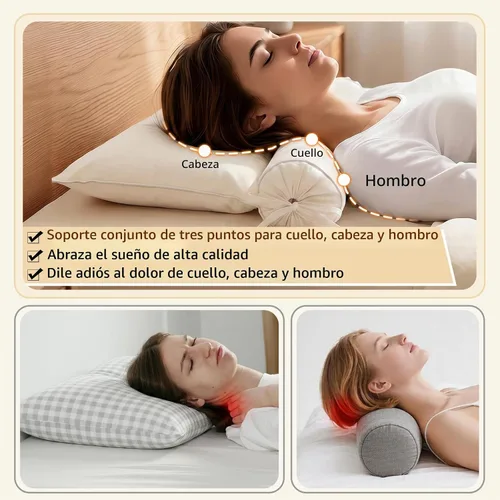 Vista 3 de Almohada de trigo sarraceno – Soporte de hombro para cabeza y cuello