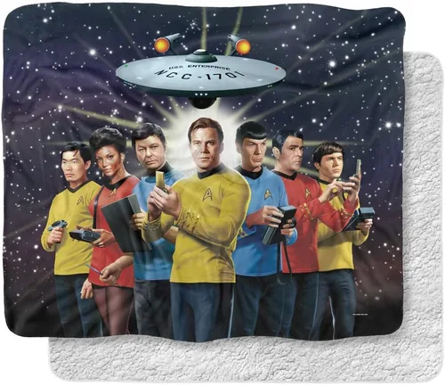 Vista 7 de Star Trek - Manta de 50 x 60 pulgadas, manta de sherpa de tacto sedoso de Among The Stars, manta supersuave