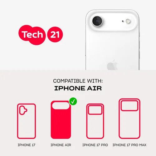 Vista 7 de Tech21 EvoCheck - Funda protectora delgada para iPhone 17 Air, color ahumado/negro, protección contra impactos, compatible con MagSafe