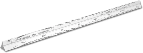 Vista 26 de Alumicolor Regla Métrica de Bolsillo para Arquitecto de Aluminio, 15CM, Negro