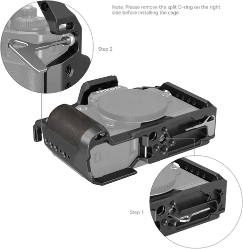 Vista 4 de SmallRig Zf - Jaula para cámara Nikon Z f, con agarre ergonómico de ébano, placa de liberación rápida integrada para Arca para encender rápidamente