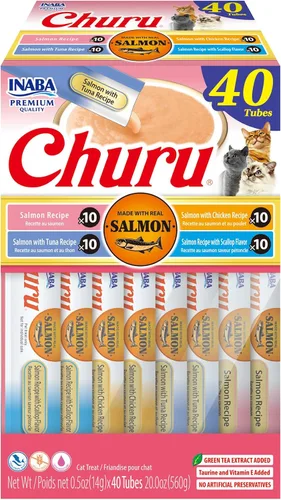 Vista 25 de INABA - Golosinas Churu para gatos, puré cremoso para gatos, sin cereales, que se puede lamer y exprimir / suplemento con vitamina E y taurina, 0.5