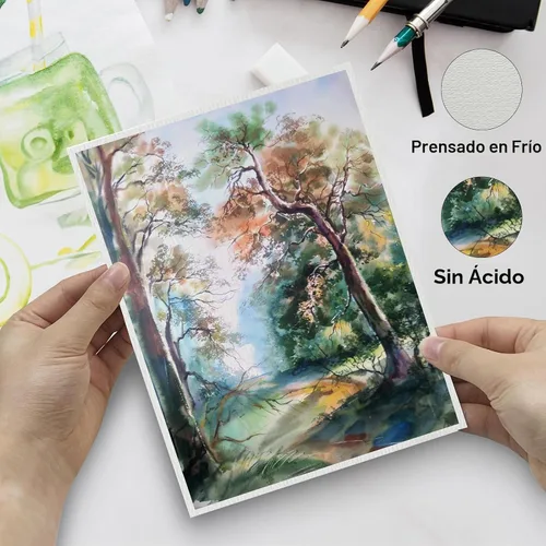 Vista 3 de Paquete de 30 tarjetas de acuarela en blanco con sobres de 4 x 6 pulgadas