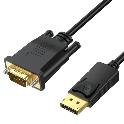 Vista 9 de Cable DisplayPort a VGA de 3 pies, paquete de 2 puertos de pantalla DP a VGA, cable adaptador macho a macho de video HD 1080P para computadora